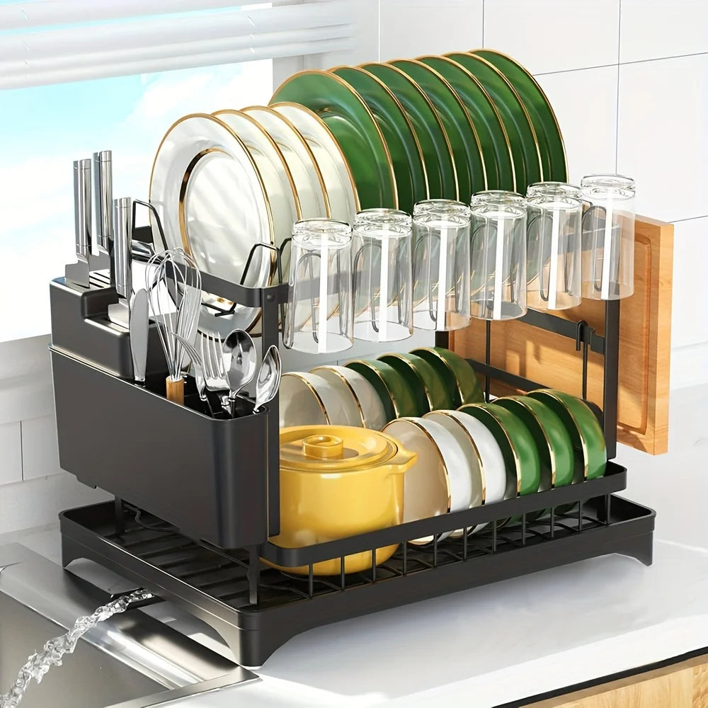 Dish Drying Rack Multifunctional Kitchen With Drainboard,
