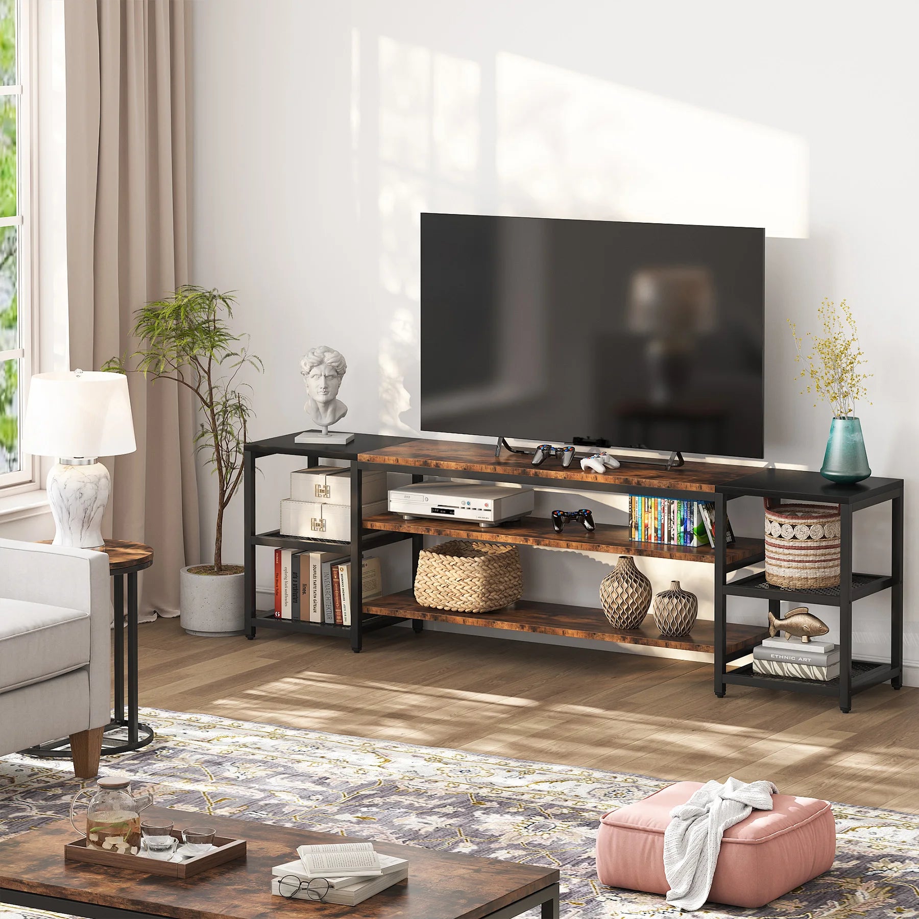 78 Inch TV Stand for TVs up to 85 Inch, 3-Tier TV Console Table