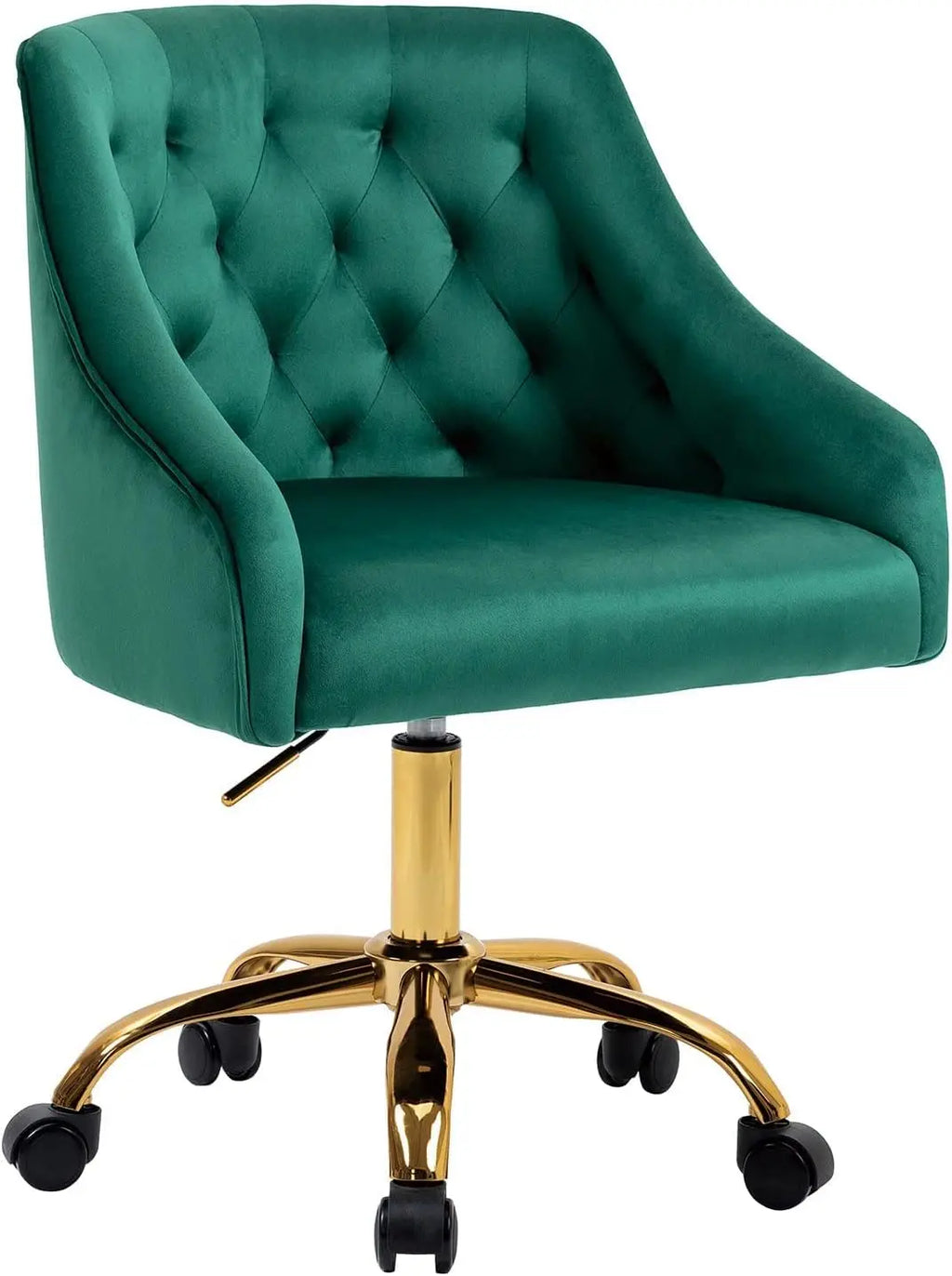 Modern Velvet Office Chair Height Adjustable Mid-Back