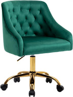 Modern Velvet Office Chair Height Adjustable Mid-Back