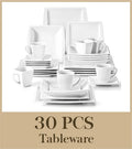 30/60PCS Marble Grey Porcelain Tableware Dinnerware Set with 6PCS Dessert/Soup/Dinner Plate/Cup/Saucer, Service for 12