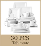 30/60PCS Marble Grey Porcelain Tableware Dinnerware Set with 6PCS Dessert/Soup/Dinner Plate/Cup/Saucer, Service for 12