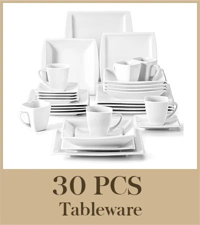30/60PCS Marble Grey Porcelain Tableware Dinnerware Set with 6PCS Dessert/Soup/Dinner Plate/Cup/Saucer, Service for 12