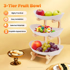 3-Tier Plate Rack W/ Bamboo Wood Stand