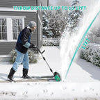 12″ Electric Snow Blower, Snow Shovel, Battery Powered Snow Blower with 12A Brushless Motor, 17 ft Throw Distance for Driveway,