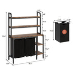 2 Section Laundry Sorter Basket with 2 Pull-Out Removable Bags