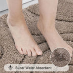 Bathroom Rugs Sets 5 Piece, Non Slip Washable Bath Rug Set with Toilet Cover