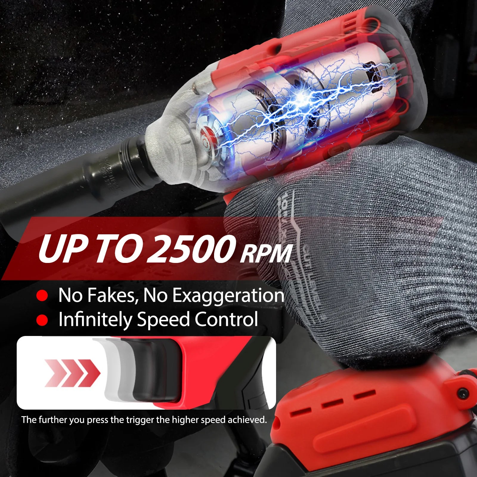 20V Cordless Electric Impact Wrench 1/2 Inch Power Tool Set with Brushless Drill Driver