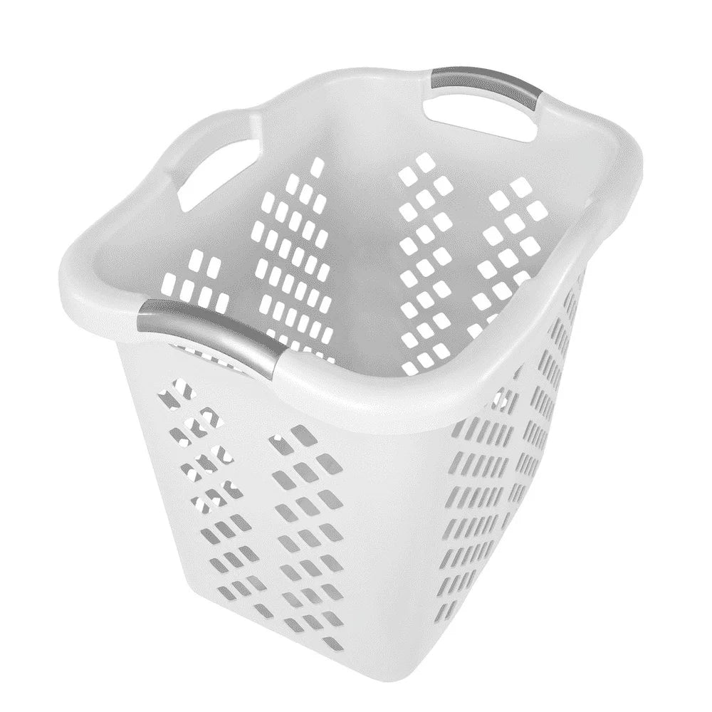2 Bushel Plastic Laundry Basket Hamper with 4 Handles