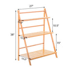 70/100cm Bamboo Plant Stand Folding 3 Tier Flower Pot Display Shelf Indoor Outdoor Ladder Garden Rack
