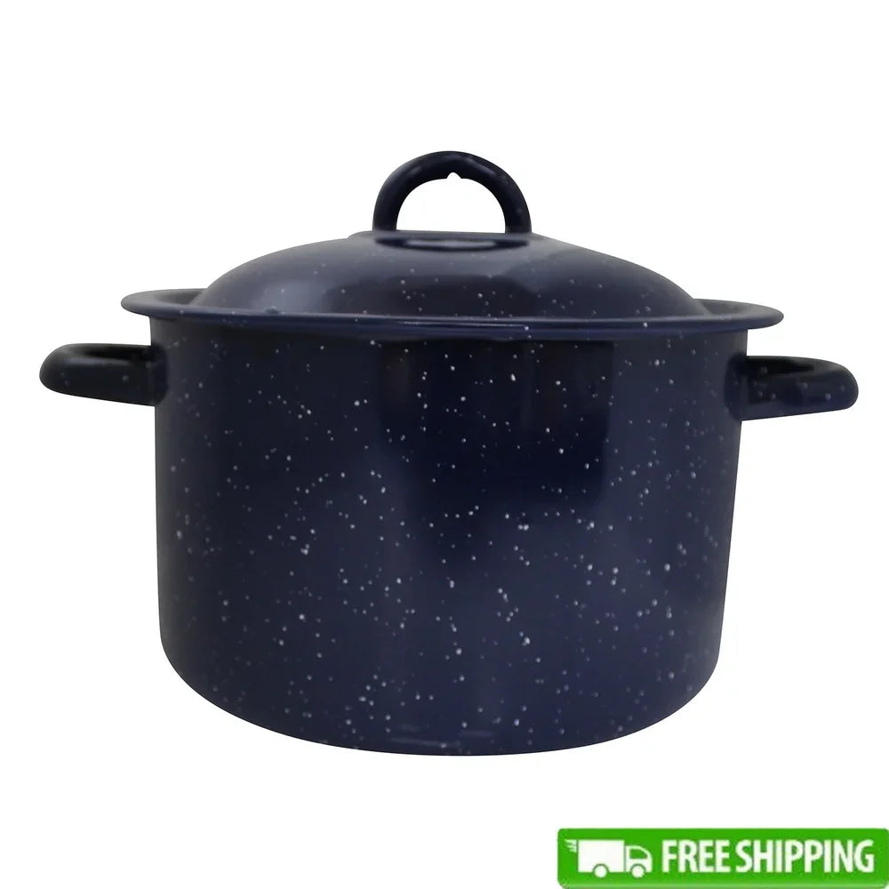 Steel Enamel Stock Pot Double Handles Oven Safe