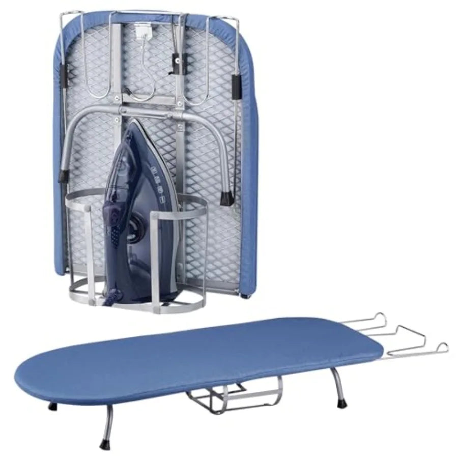 Small Ironing Board, Foldable Table Top Ompact Portable Mini Ironing Board w/Iron Rest, Set for Dorm Rooms, RVs, Travel