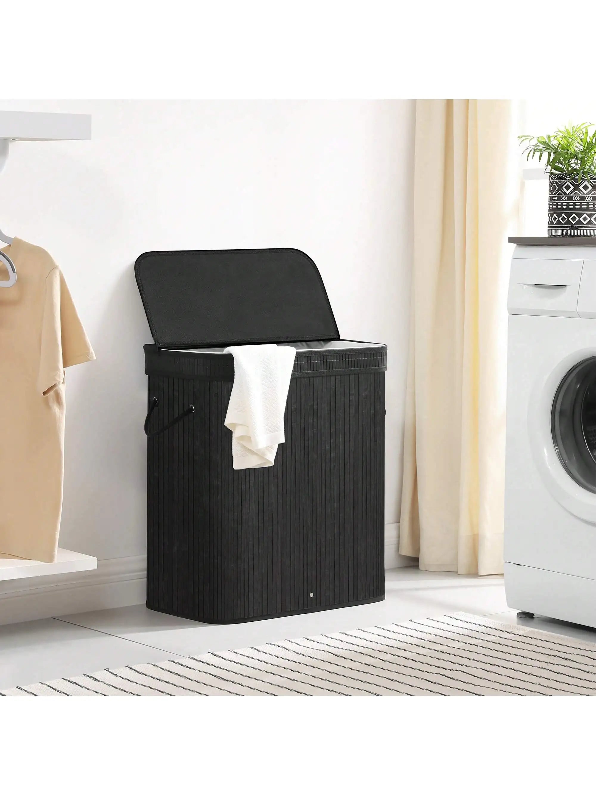 26.4 Gallon Bamboo Laundry Hamper With Lid