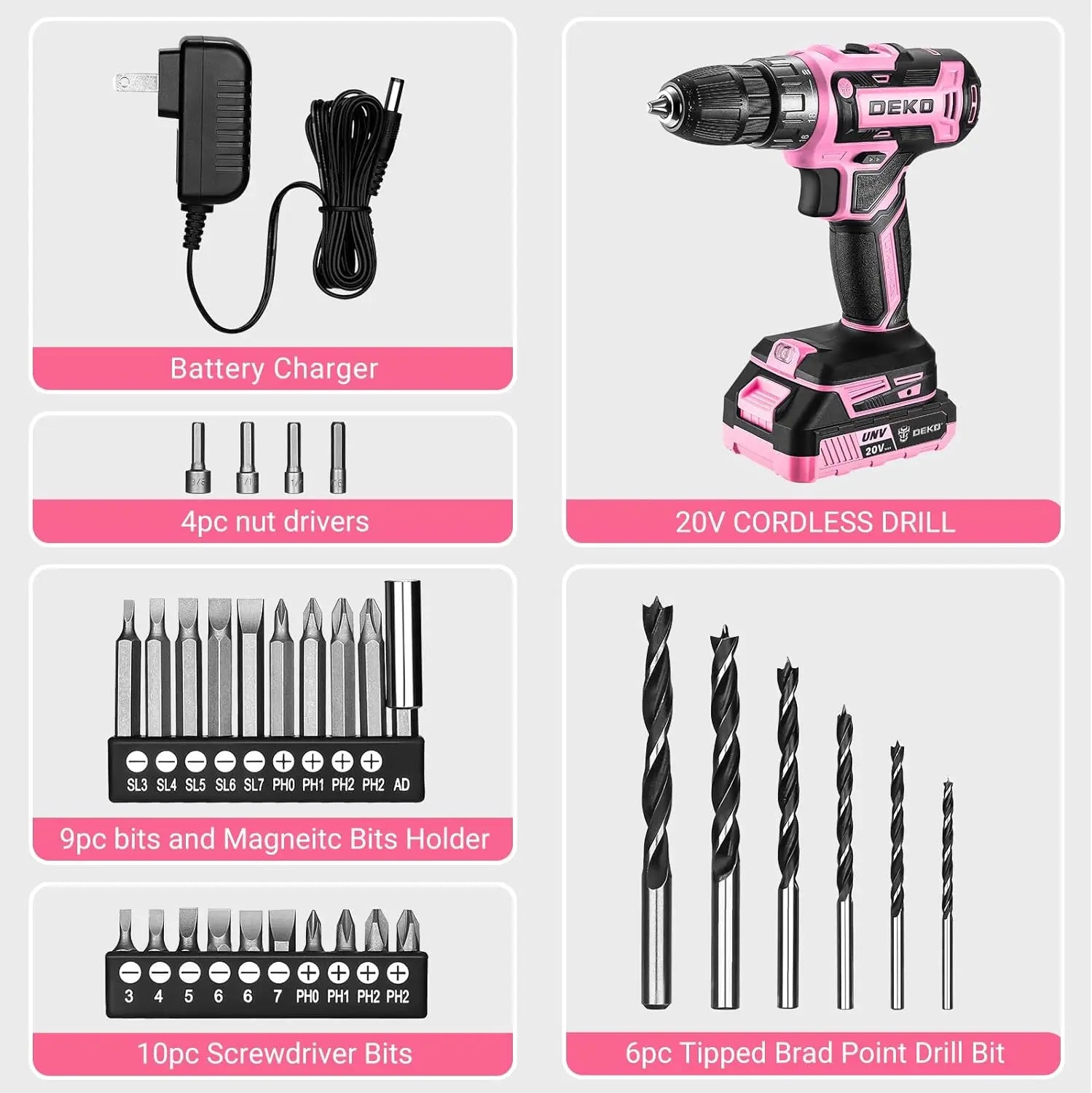 20V Power Drill Set