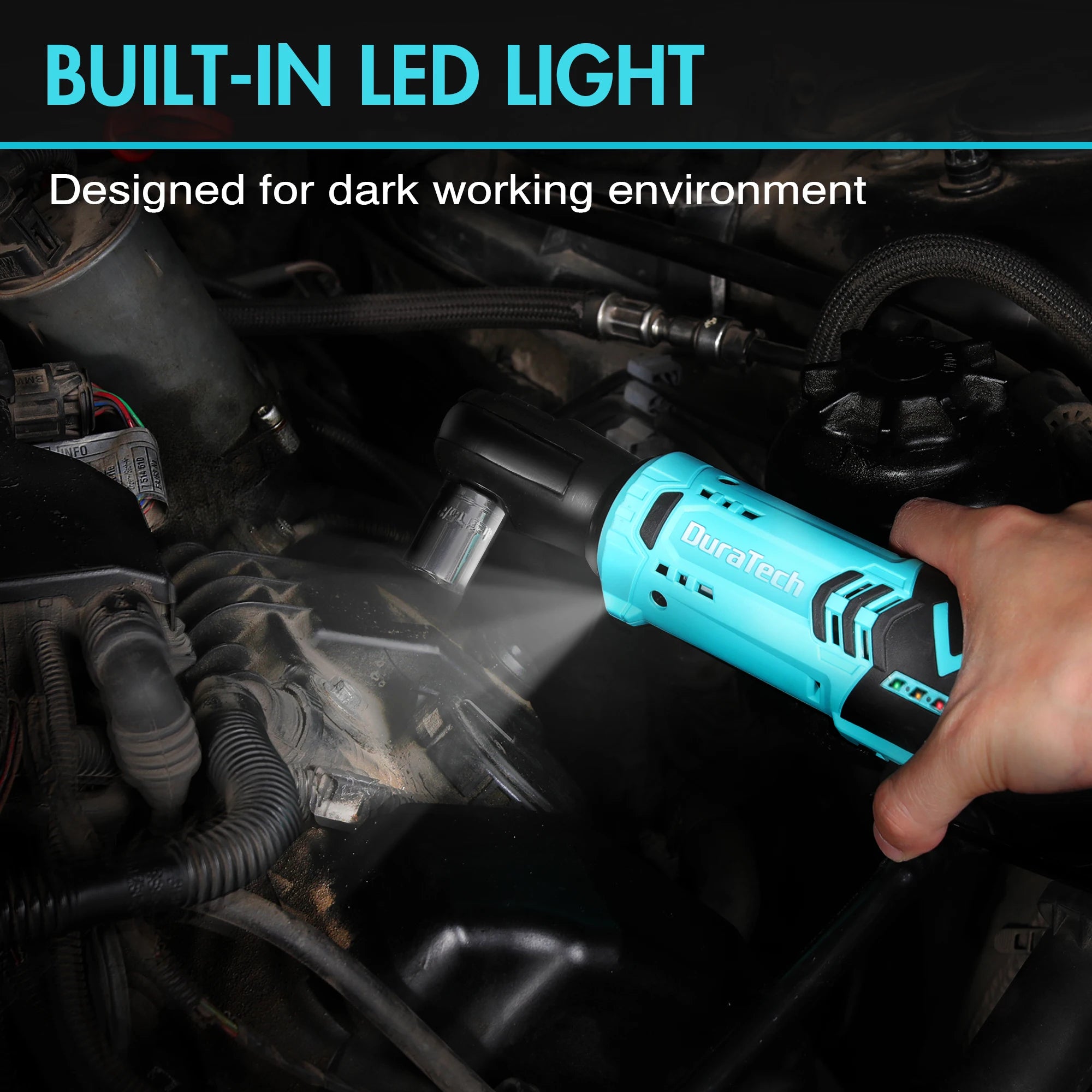 12V Cordless Electric Ratchet Wrench Set with 2 2.0Ah Battery 8pcs Sockets