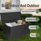 75 Gallon Heavy-Duty Waterproof Outdoor Storage Box with Flip-Top Lid