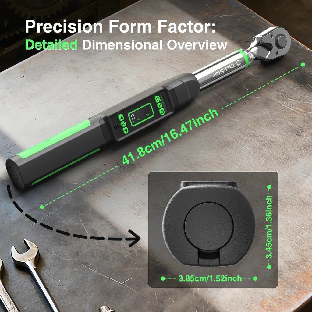 3/8'' Digital Torque Wrench w/1/4 1/2-inch Adapter Bidirectional Electronic Torque Wrench