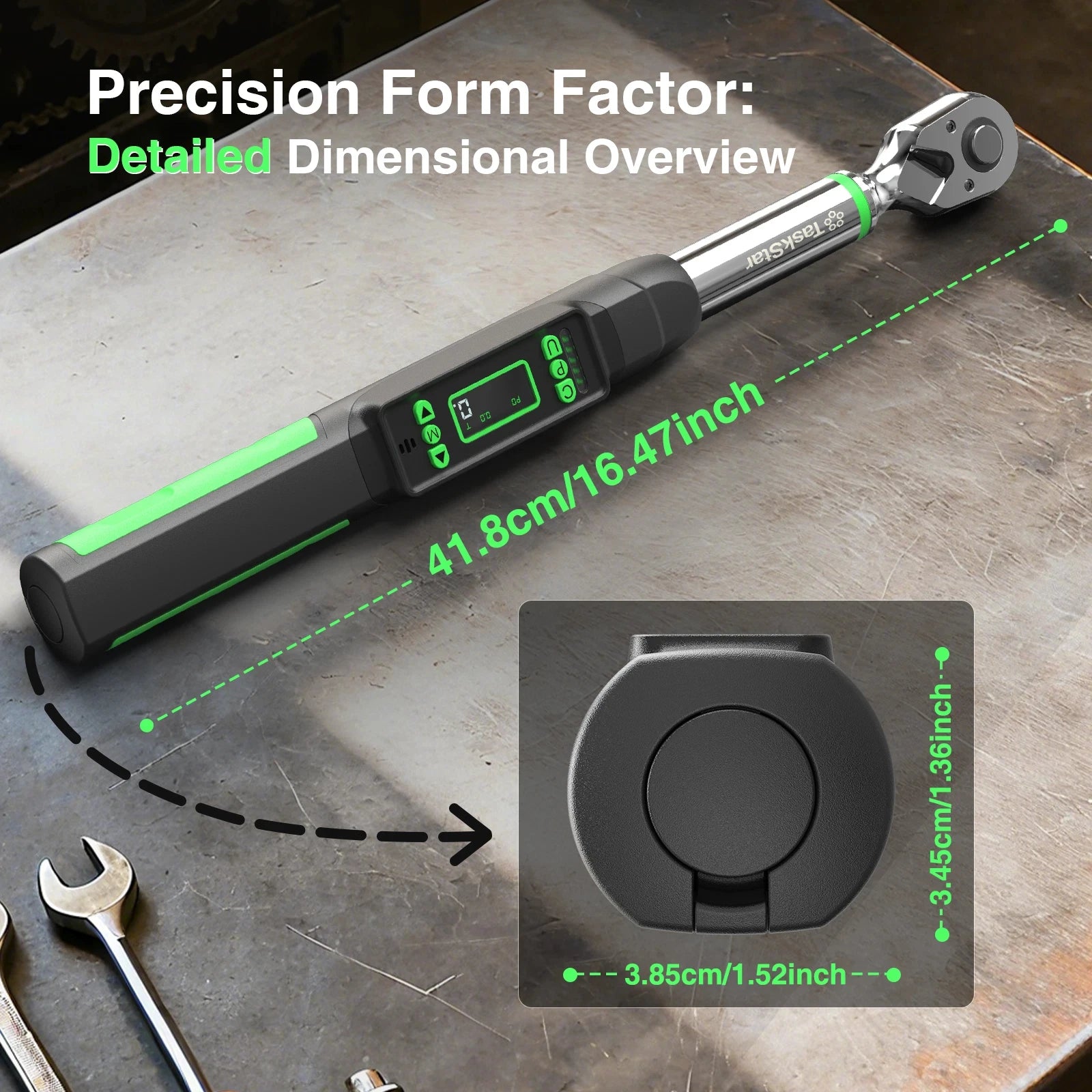 3/8'' Digital Torque Wrench w/1/4 1/2-inch Adapter Bidirectional Electronic Torque Wrench