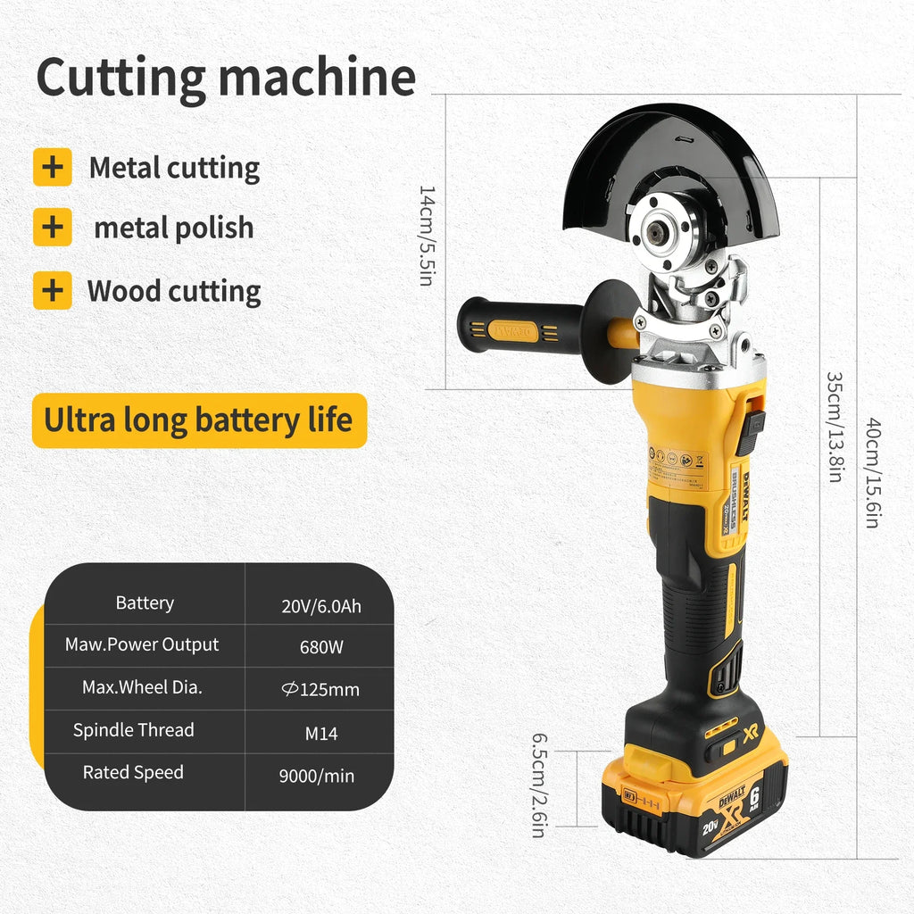 DEWALT Flat Head Angle Grinder - Bare Machine, 18V Lithium - Powered Brushless Tool