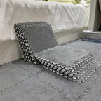 12/24/36/48PCS Grey Interlocking Carpet Shaggy Soft Foam Play Mat  Square Plush Floor Tiles