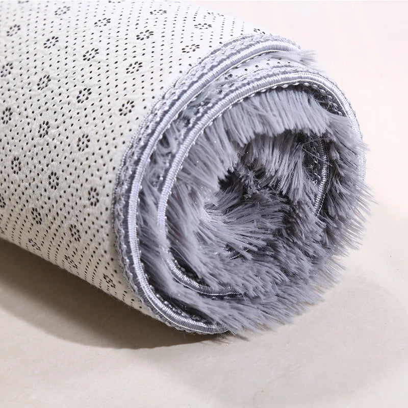 Fluffy Oval Plush Carpet Extra Soft For Living Room Sofa Area Bedroom Non-Slip