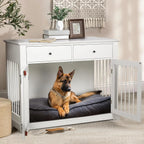 44 Inch Large Dog Crate Furniture with 2 Storage Drawers