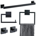 Brushed Gold Bathroom Hardware Accessorie Set 23.6 Inch Towel Bar Set 5-Pieces Towel Rack&Holder Set for Bathroom,Upgraded Toilet Paper Holder with Shelf,Stainless Steel Wall-Mounted