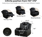 Power Recliner Sofa Sectional Sofa with LED Light for Living Room