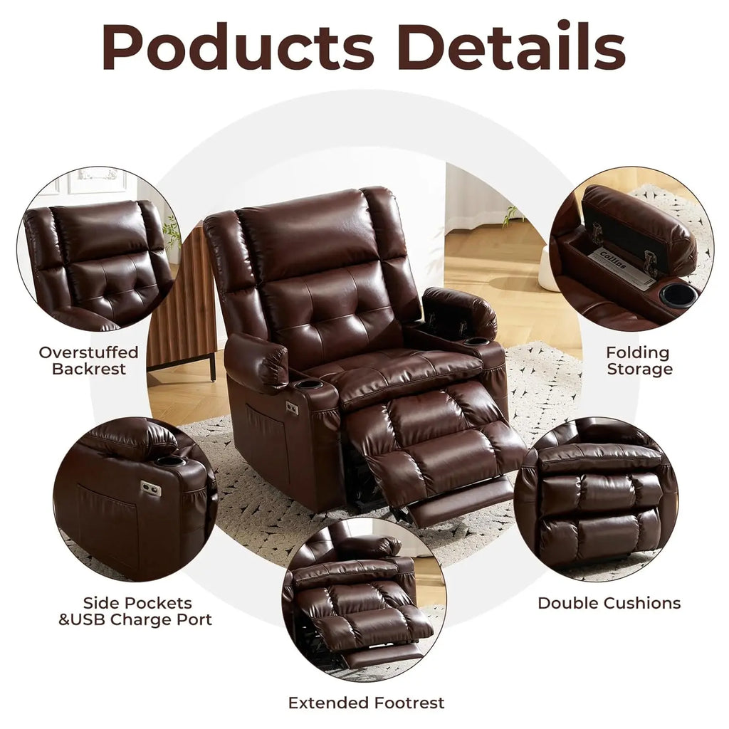 Dual Motor Power Lift Recliner Chair fFor Elderly