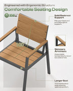 Outdoor Dining Set for 6, Patio Table and Chairs Set with Umbrella Hole