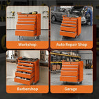 5 Drawer Rolling Tool Chest with Wheels, Locking Tool Storage Cabinet Cart with Drawer Liners, Portable Metal Toolbox Organizer for Garage Workshop Repair