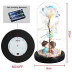 Mothers Day Rose Gifts, Eternal Crystal Flower Light Up Rose in Glass Dome with Butterfly Moth