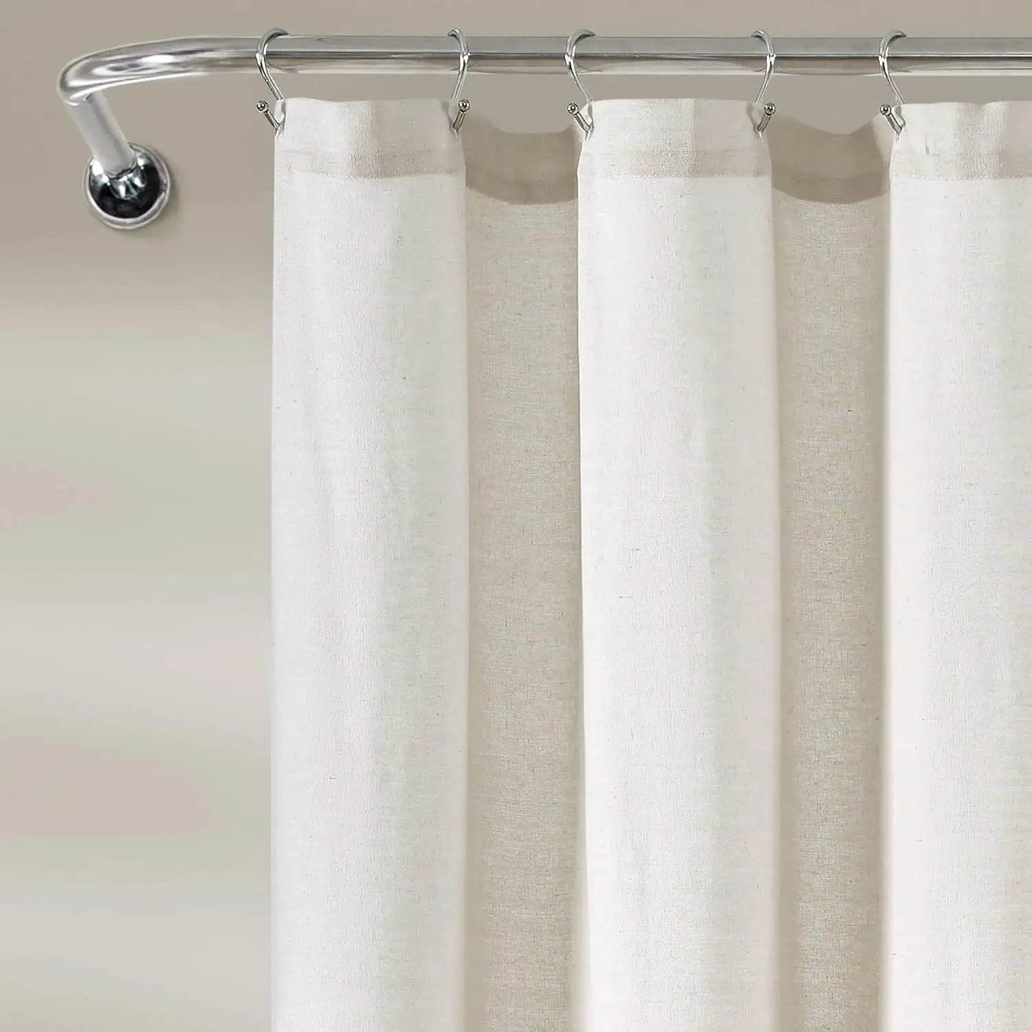 Extra Long Linen Button Shower Curtain 72x84 Inches