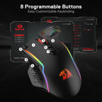 Pro Wireless Gaming Mouse w/ Rapid Fire Key, 8 Macro Buttons, Black/White Mouse
