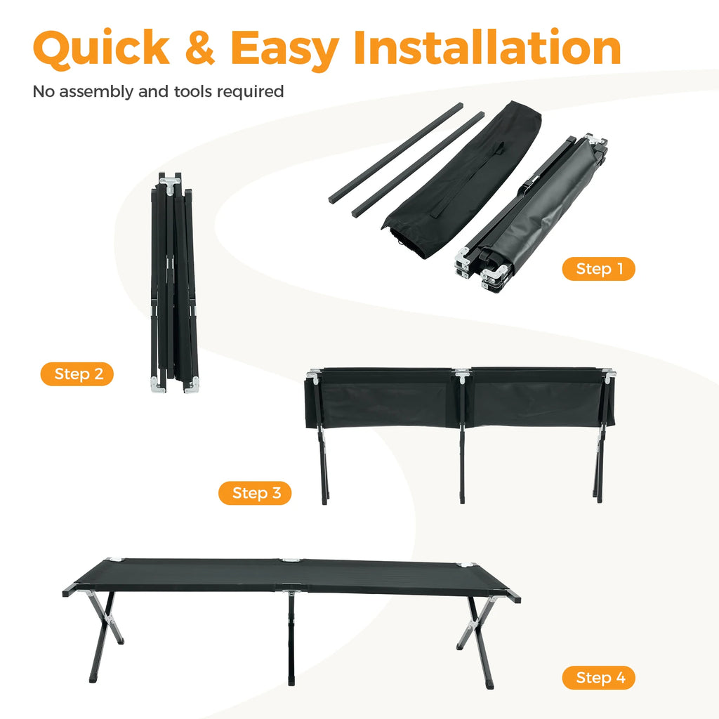 73" x 36" Portable Folding Sleeping Cot 300 LBS Capacity Sturdy Frame for Outdoor
