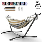 Hammock with Adjustable Stand- Stylish Storage Bag, 600lb Capacity