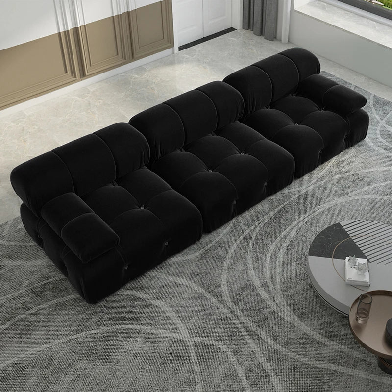 104" Modern Velvet Convertible Couches 3 Seats