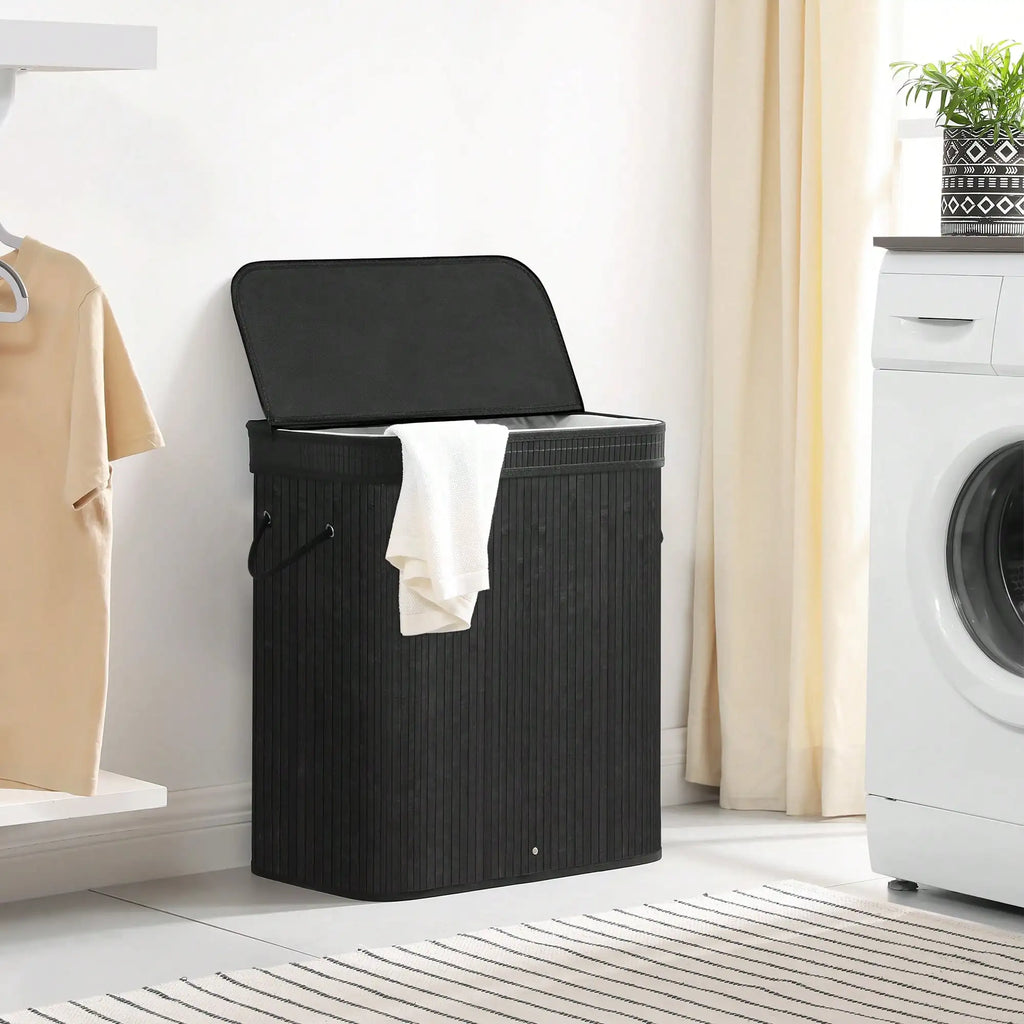 26.4 Gallon Bamboo Laundry Hamper With Lid