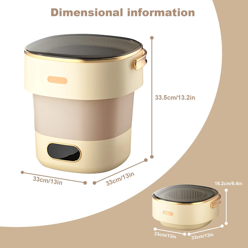 Portable Washing Machine With Spin Dryer, Fully Automatic 13L Folding Mini Washing Machine