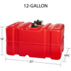 12 Gallon Portable Marine Gas Can Large 2-Way Vented Cap, Built-In Fuel Gauge & Pick-UpHandles EPA & CARB Compliant