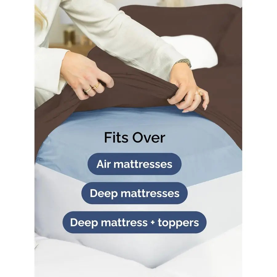 Deep Pocket Queen Sheet Set, Cooling Bed Sheets, Wrinkle Free