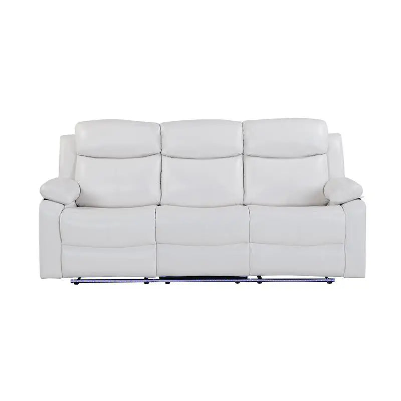 3-Piece Reclining Sofa Set with LED Lights – Sofa, Loveseat & Recliner for Living Room Comfort