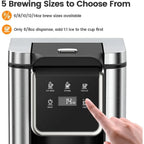 Single Serve Coffee Maker for K-Cup Pod and Grounds Hot and Iced Coffee Maker with Strong Button Feature 6 to 14oz Brew Sizes