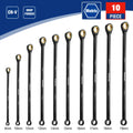 10pcs 72-Teeth Extra Long Ratcheting Wrench Set Metric 8-19 mm