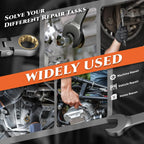 24-Piece Metric & SAE Flex Head Ratcheting Wrench Set, 72 Teeth Cr-V Steel, 180° Rotating Head