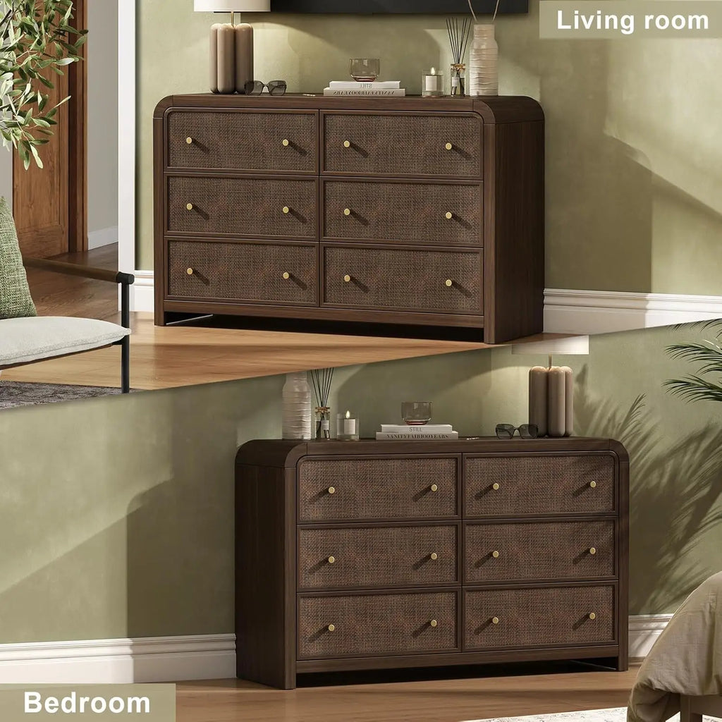 49'' Rattan Dresser with Ample Storage