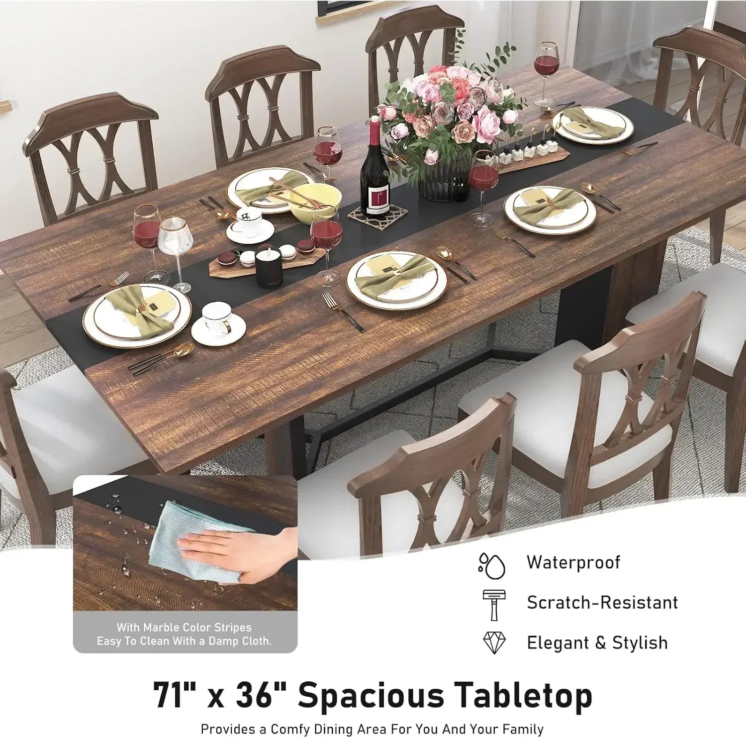 6ft Luxurious Family Dinner Table