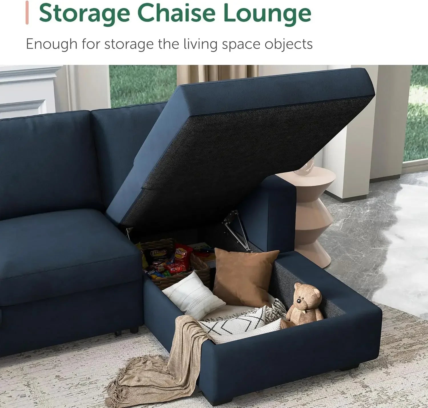 Sectional Sleeper Sofa with Pull Out Bed