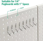 48-Piece Gray Metal Pegboard Kit for Wall Storage, Rust & Scratch Resistant