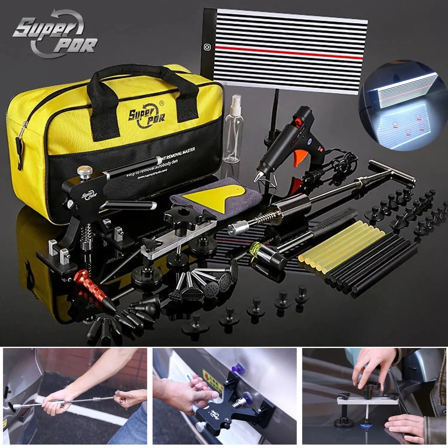 Hail Dent Removal Kit Dent Repair Tool Professional Paint-free Dent Repair Tool Suction Cup Dent Puller Tool Set